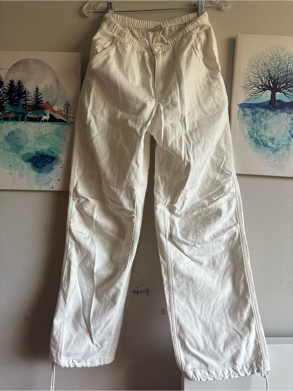 Aritzia TNA Flight Cargo Pant White Small